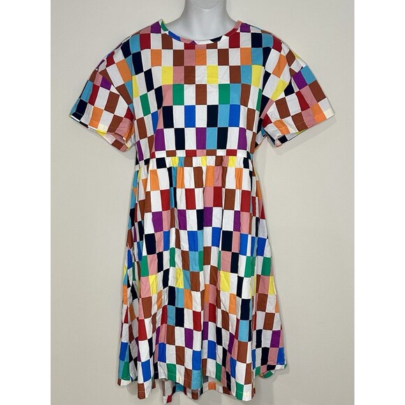 Target PRIDE Rainbow Short Sleeve 100% Cotton Oversized Skater Dress Size M EUC! - Picture 2 of 5